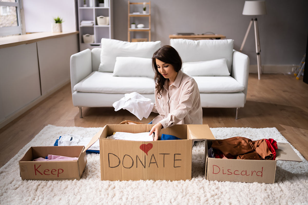 Decluttering by sorting.