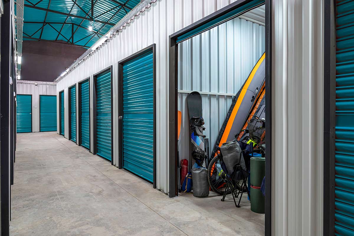winter items stored during summer at a MyPlace self storage location.