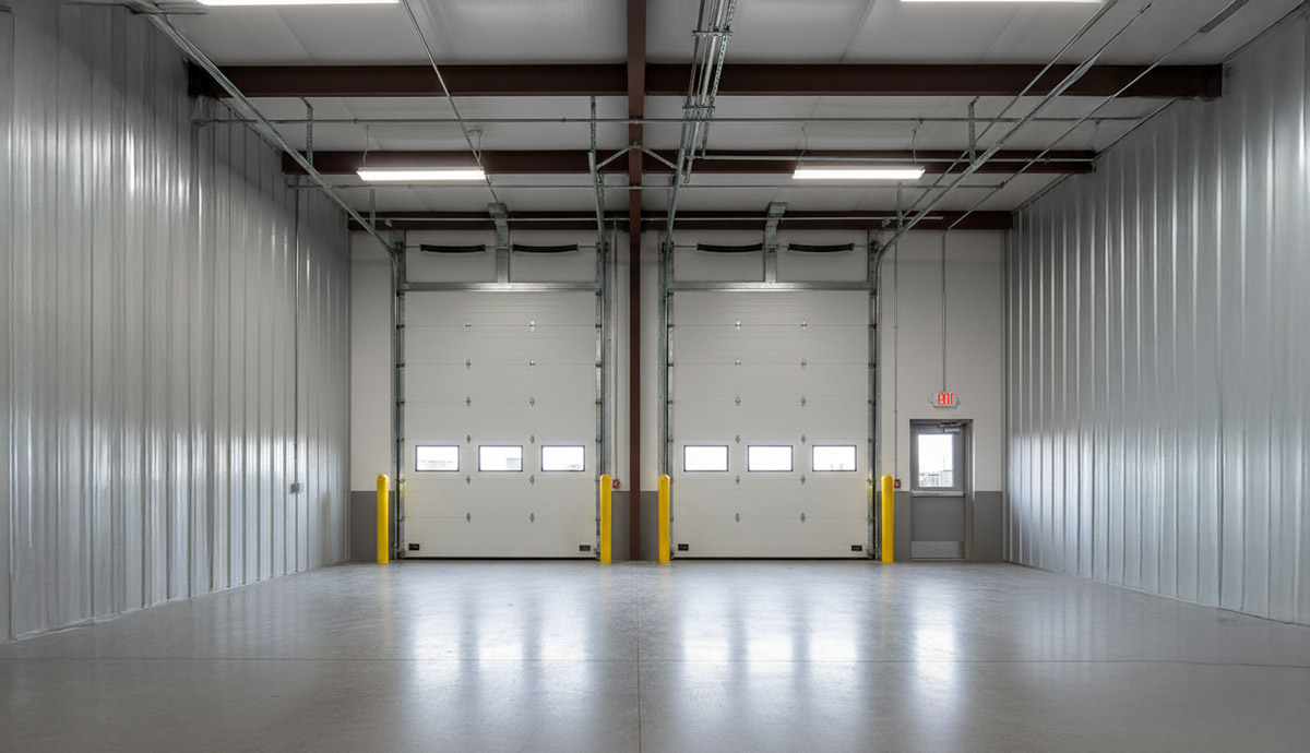 The spacious, well-lit, and secure indoor loading bay at MyPlace Self Storage in Warren, MI.